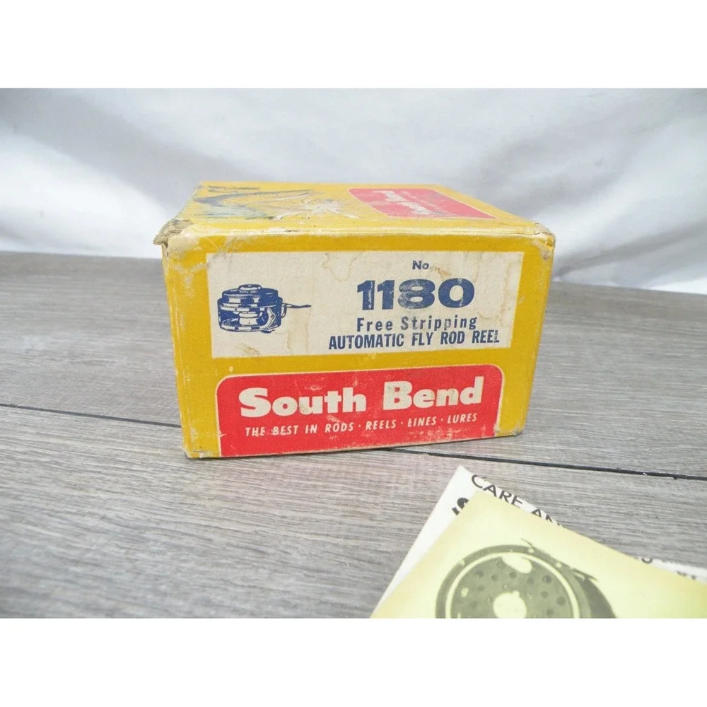 South Bend 1180 No. 1180 Automatic Fly Fishing Reel Burgundy Bronze Metal